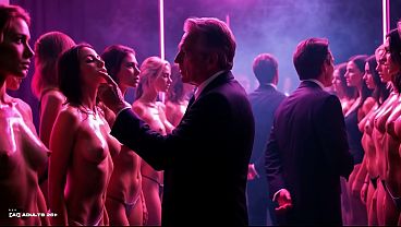 [AI-generated] Future Rave – Sweaty Microstring Girls Inspected, Groped, Leashed and Rented Like Toys