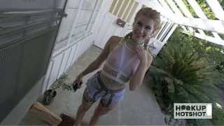 Arya Fae Gives A Deep Blowjob With A Hook In Her Ass!