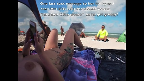 EW 511 – Hubby Films Mrs Kandii Kiss and shows us what the voyeurs look like playing with their cocks when she lays out on the nude beach with her legs spread open for all to see!