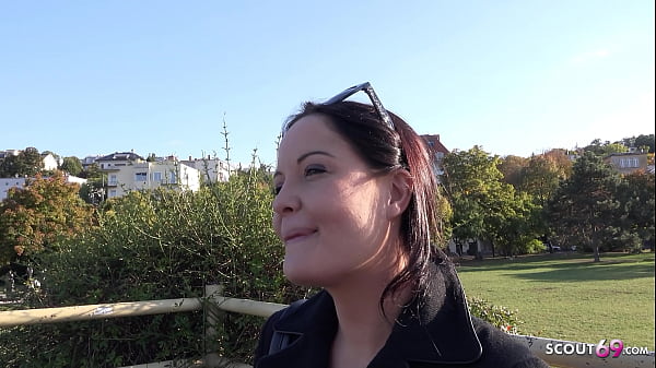 GERMAN SCOUT – Black Hair College Teen Pickup for Fuck by Big Dick Stranger