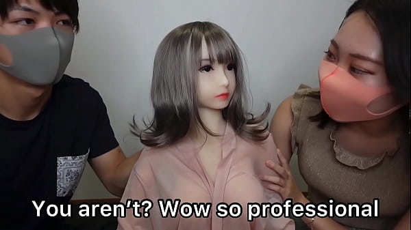Japanese Couple’s First Threesome!! Teasing Handjobs, Swinging Hips in Missonary Position and Cum w/ Sex Doll