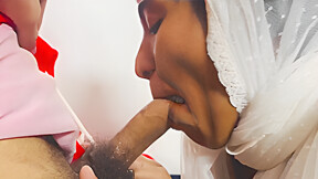 Muslim Hijabi Indian Girl And Santa Christmas Special Deepthroat Blowjob Gagging Cum In Mouth