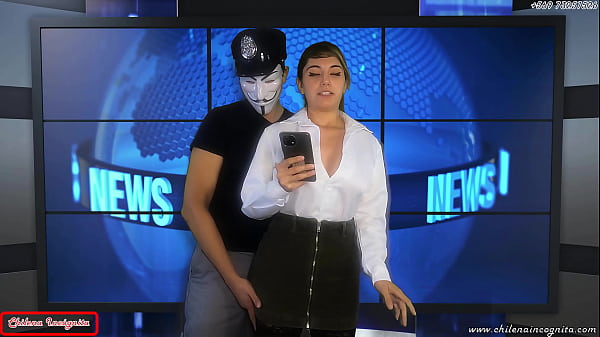 Reportera de noticias recibe cumshot en público