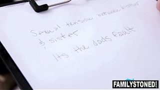 Stepsiblings Ali JOnes and Alex D together with their therapist in a steamy raw threesome fuck sesh