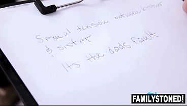 Stepsiblings Ali JOnes and Alex D together with their therapist in a steamy raw threesome fuck sesh