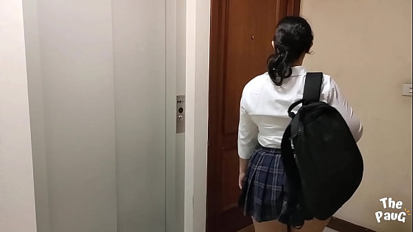 Student neighbor came to solve her math problems with my big cock