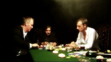 The guys were playing poker all night. Now it is time for a break. A naughty break! So they undress a waitress and double penetrate her holes on the table. It is nice to see the horny lady pleased.