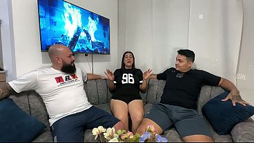 The podcast gets out of control with a beautiful milf with big tits and a huge ass; we end up having a very hot threesome.