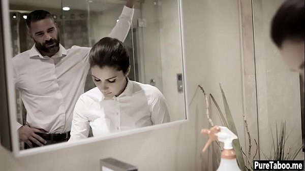 Young maid girl rough smashed by an angry boss