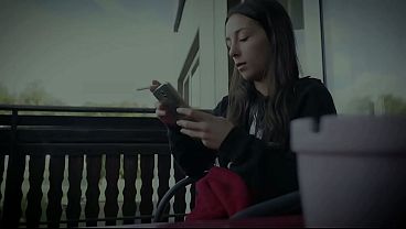 18  Model sucks cock and shows her pussy in public