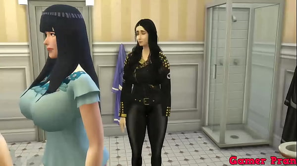 Group Sex Cap 6 Naruto and his Stepmother Hinata and Acquaintance Hanabi can’t get out of the bathroom, they end up having a meeting with their Neighbor