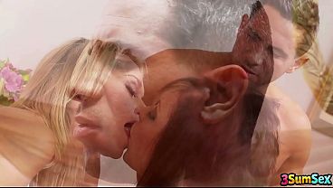 Lingerie-Clad Beauties Fuck Painter In Luxurious FFM Threesome