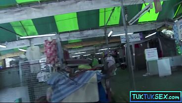 Petite Thai girl taken for a ride in a Tuk Tuk and on a big cock too