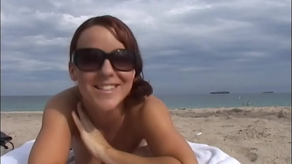 Tiny Redhead Toppless on Beach Sucks and Fucks  MILF Hunter Gets Huge Load on Face – preview