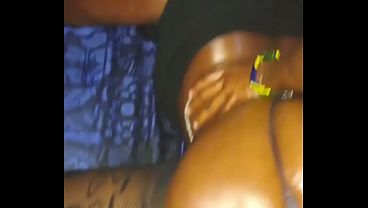 Amateur Ebony kenyan BBW taking a huge BBC and squirt