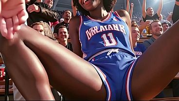 Black girl shared by a college basketball team – AI Interactive Video