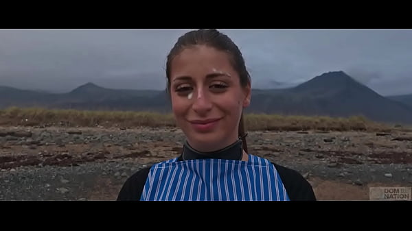 Gorgeous big-ass submissive, Silvia Soprano, gets hard domination on the beach with rough manhandling, spit, hand in throat, and heavy kink