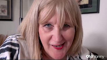 OldNanny – Horny Mature BBW Granny Seduces Stud Man On Couch