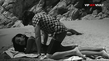 Two Guys Oil Down a Fit Black Babe on the Beach… She Loves It