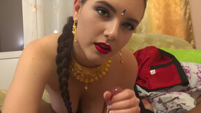 White Girl In Indian Attire Does Sensual Whipped Cream Blowjob-alyssa Quinn 2