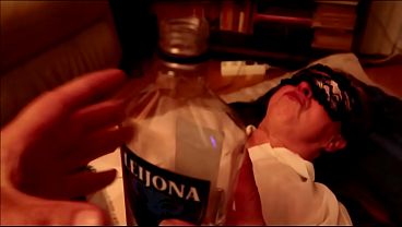 Whore Mom Birgit Eyes Mask, Drinking , Smoking and Wanking Extreme Orgasm